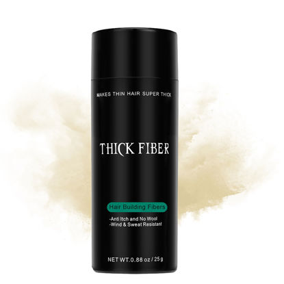 Picture of THICK FIBER Hair Fibers for Thinning Hair & Bald spots (LIGHT BLONDE) - 25g Bottle - Conceals Hair Loss in Seconds - Hair Powder for Women & Men