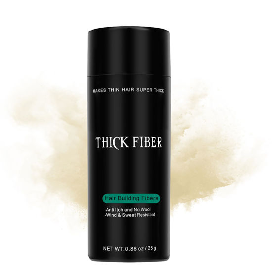Picture of THICK FIBER Hair Fibers for Thinning Hair & Bald spots (LIGHT BLONDE) - 25g Bottle - Conceals Hair Loss in Seconds - Hair Powder for Women & Men