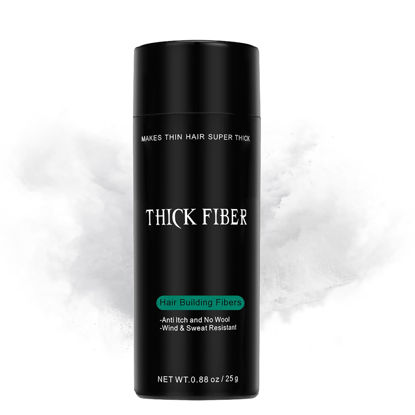 Picture of THICK FIBER Hair Fibers for Thinning Hair & Bald spots (WHITE) - 25g Bottle - Conceals Hair Loss in Seconds - Hair Powder for Women & Men
