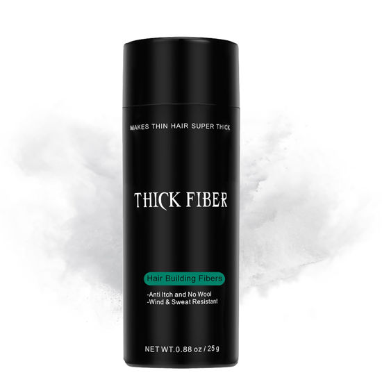 Picture of THICK FIBER Hair Fibers for Thinning Hair & Bald spots (WHITE) - 25g Bottle - Conceals Hair Loss in Seconds - Hair Powder for Women & Men