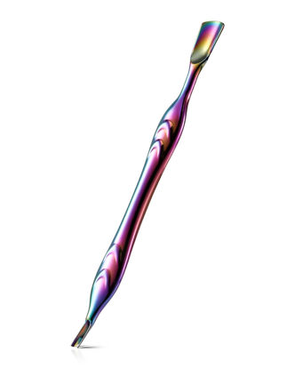 Picture of FERYES Cuticle Pusher with Fork, 2-in-1 Cuticle Trimmer Nail Care Tool, Stainless Steel Cuticle Remover Tool for Manicures and Pedicures -Rainbow
