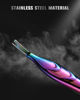 Picture of FERYES Cuticle Pusher with Fork, 2-in-1 Cuticle Trimmer Nail Care Tool, Stainless Steel Cuticle Remover Tool for Manicures and Pedicures -Rainbow