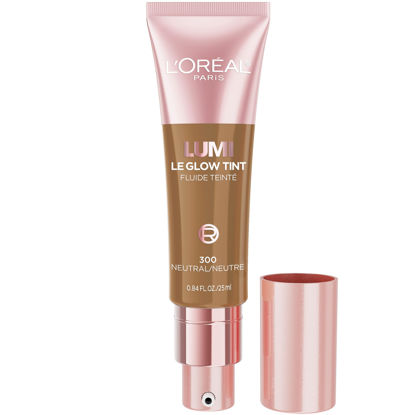 Picture of L’Oréal Paris Lumi Le Glow Skin Tint, Lightweight Water-Based Tinted Serum with Foundation-Like Coverage, Glow Illuminator, Neutral 300, 0.85 Fl Oz