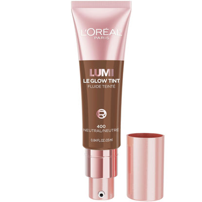 Picture of L’Oréal Paris Lumi Le Glow Skin Tint, Lightweight Water-Based Tinted Serum with Foundation-Like Coverage, Glow Illuminator, Neutral 400, 0.85 Fl Oz