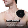 Picture of iTokGoK® Premium Silver-Infused Dual-Sided Design 2-in-1 Silicone Body Scrubber for Shower,Body Brush Buffer Scrubber for Men and Women for All Skin, Ergonomic No-Slip Handle, Easy to Clean - Black