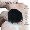 Picture of iTokGoK® Premium Silver-Infused Dual-Sided Design 2-in-1 Silicone Body Scrubber for Shower,Body Brush Buffer Scrubber for Men and Women for All Skin, Ergonomic No-Slip Handle, Easy to Clean - Black