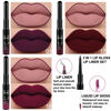 Picture of evpct 3Pcs Dark Deep Red Purple Plum Black Cherry Lip Tint Stain peel off 24 hr Matte Lip Liner and Lipstick Set for Women Waterproof Long Lasting labiales matte mate larga duracion listip 24 hours