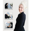 Picture of ROLSHOL 2 Packs Large Microfiber Hair Towels for Women, Super Absorbent & Quick Dry Hair Towel Wrap for Curly Hair Long & Short Hair- Anti-Frizz Hair Turbans for Wet Hair (Blue/White) - 27.5''*39.4''