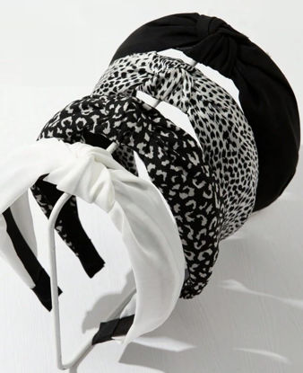 Picture of Knotted Headbands for Women: Non-Slip Fashion Hair Accessories with Cute Wide Top Knot Hoops for Hair in Black, White, and Leopard Print