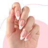 Picture of Canvalite French Tip Press on Nails Gel Nail Tips - 300Pcs Pre-Colored Quick and Easy Press on Nails Almond Fake Nails with Designs DIY Nail Extensions Valentines Day Gifts for Her, Pink White