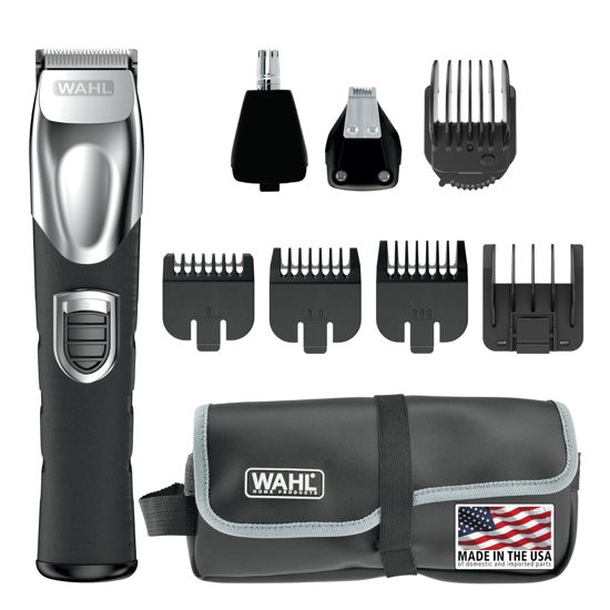 Picture of Wahl USA Rechargeable Lithium Ion All in One Beard Trimmer for Men with Detail and Ear & Nose Hair Trimmer Attachment - Model 9854-600B