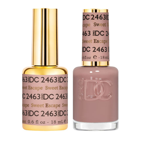 Picture of DND DC Gel Polish Set, Sheer Collection, UV/LED Gel Polish and Air Dry Nail Lacquer, Matching Chip-Free Polish Duo, 2463 Sweet Escape, 0.5 Fl Oz