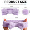 Picture of WSYUB Spa headband, Wristbands, Headband for Washing Face, 2pcs Wristlets for Sleeves Dry, Make up Headband,Purple