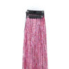 Picture of SWACC 12 Pcs Straight SWACC 12 Pcs Straight One Color Party Highlights Clip on in Hair Extensions Colored Hair Streak Synthetic Hairpieces (Sparkling Tinsel Pink)