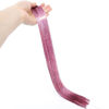 Picture of SWACC 12 Pcs Straight SWACC 12 Pcs Straight One Color Party Highlights Clip on in Hair Extensions Colored Hair Streak Synthetic Hairpieces (Sparkling Tinsel Pink)