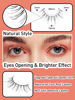 Picture of Natural Lashes Short Eyelashes Wispy Natural Lashes Thin Band Strip Lashes 10MM Short Eyelashes Natural Look 3D Volume Lashes 7 Pair Fake Lashes Siligli