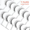 Picture of Lashes Wispy False Eyelashes Natural Look 10mm Short Lashes with Thin Band Siligli Fake Eyelashes 3D Volume Lashes Natural Short Eyelashes 7 Pair