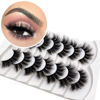 Picture of Veleasha False Eyelashes Wispy Faux Mink Lashes Fluffy Handmade Fake Eyelashes Natural Look 7 Pairs Pack Luxury Cat Eye Lashes (801)