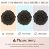 Picture of FESHFEN Messy Hair Bun Hair Pieces Elastic Wavy Curly Hair Bun Scrunchies Extensions Synthetic Chignon Hairpieces for Women Girls, Golden Brown 1 PCS