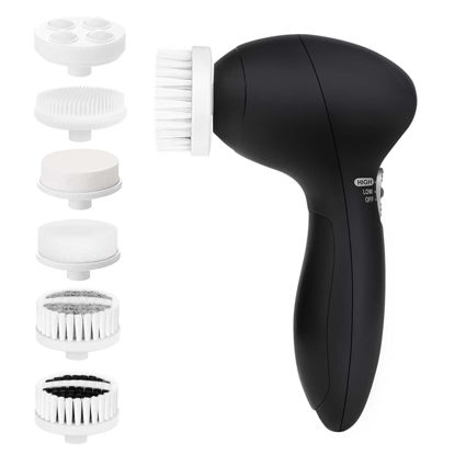 Picture of Facial Cleansing Brush Face Scrubber: CLSEVXY Electric Face Spin Cleanser Brushes with 6 Brush Heads for Deep Cleansing, Gentle Exfoliating, Removing Blackhead, Massaging