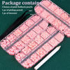 Picture of Belleboost Flat Back Pearls Kits 3 Boxes of Flatback Pink Half Round Pearls with Pickup Pencil and Tweezer for Home DIY and Professional Nail Art, Face Makeup and Craft