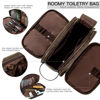 Picture of Elviros Toiletry Bag for Men, Large Travel Shaving Dopp Kit Water-resistant Bathroom Toiletries Organizer PU Leather Cosmetic Bags (Medium, Chocolate)