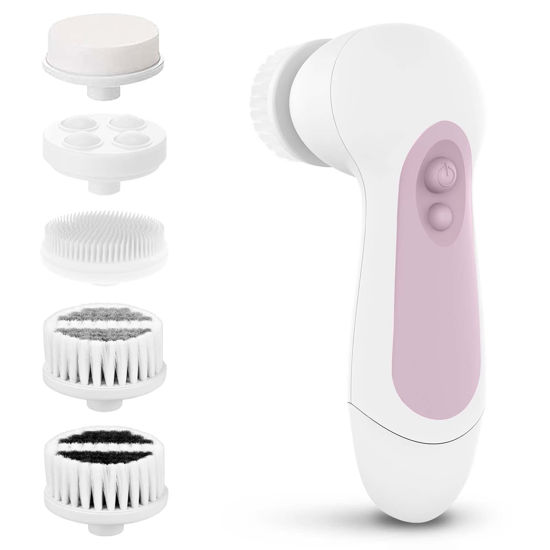 Picture of Waterproof Facial Cleansing Spin Brush Set with 5 Exfoliating Brush Heads - Electric Face Scrubber Cleanser Brush by CLSEVXY - Face Brush for Gentle Exfoliation and Deep Scrubbing