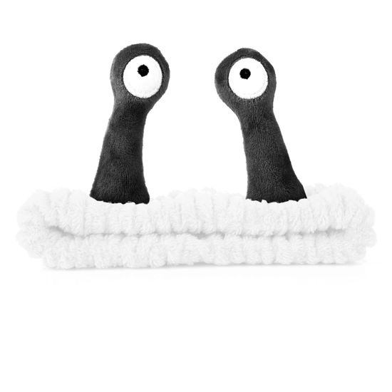 Picture of Molain Headbands for Women, Cute Palm and Snail Spa Headbands, Coral Fleece Skincare Headband, Elastic Makeup Headband, Fun Hair Band for Washing Face, Shower, Beauty, and Skincare(White&Black)