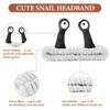 Picture of Molain Headbands for Women, Cute Palm and Snail Spa Headbands, Coral Fleece Skincare Headband, Elastic Makeup Headband, Fun Hair Band for Washing Face, Shower, Beauty, and Skincare(White&Black)