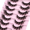 Picture of Mink Lashes Fluffy False Eyelashes Wispy 3D Volume Cat Eye Faux Mink Eyelashes Natural Look 18mm Strip Eyelashes Pack 7 Pairs by Kiromiro