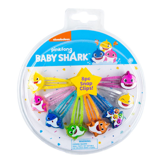 Picture of Baby Shark Kids Hair Clips for Girls Snap Clips 8 Pack Multi Color Ages 3+