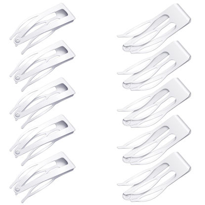 Picture of Chinco 24 Pieces Double Grip Hair Clips Metal Snap Hair Clips Women Hair Barrettes for Hair Making, Salon Supplies (White, 2 Inch)