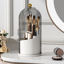 Picture of YOOLENS Makeup Brush Holder with Lid 360 Rotating Clear Dustproof Make Up Organizers for Vanity Bathroom Countertop, Gray