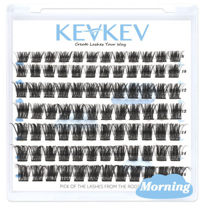 Picture of Lash Clusters 84 Pcs Cluster Lashes Eyelash Clusters DIY Cluster Eyelash Extensions Individual Lashes Thin Band & Soft(Morning,D-8-16mix)
