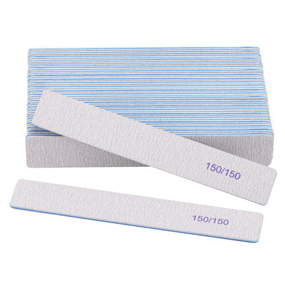 Picture of 25 Pieces 150/150 Grit Rectangle Nail Files for Acrylic Nails, Reusable Buffering Files Double Sided Emery Boards for Natural Nails