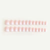 Picture of DANMANR Square Press on Nails Short Fake Nails French Acrylic Full Cover False Nails for Women and Girls 24PCS (White Pink)