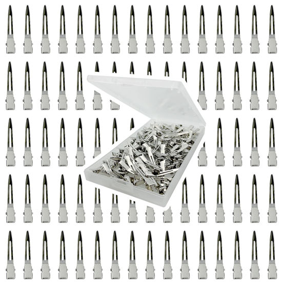 Picture of HiJeaton 90pcs Metal Duck Billed Hair Clips for Women Styling Sectioning, Silver Hair Pins for Long Hair, Alligator Curl Loc Clips for Thick Hair Roller, Salon, Bows DIY