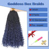 Picture of Goddess Box Braids Crochet Hair With Curly Ends 14 Inch Bohomian Box Braids Crochet Braids 8 Packs 3X Crochet Braids Synthetic Braiding Hair Extension for Black Women (14 Inch (Pack of 8), MDark Blue)