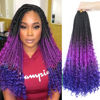 Picture of Goddess Box Braids Crochet Hair With Curly Ends 18 Inch Bohomian Box Braids Crochet Braids 8 Packs 3X Crochet Braids for Black Women (18 Inch (Pack of 8), M1B purple Blue)