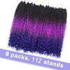 Picture of Goddess Box Braids Crochet Hair With Curly Ends 18 Inch Bohomian Box Braids Crochet Braids 8 Packs 3X Crochet Braids for Black Women (18 Inch (Pack of 8), M1B purple Blue)