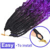 Picture of Goddess Box Braids Crochet Hair With Curly Ends 18 Inch Bohomian Box Braids Crochet Braids 8 Packs 3X Crochet Braids for Black Women (18 Inch (Pack of 8), M1B purple Blue)
