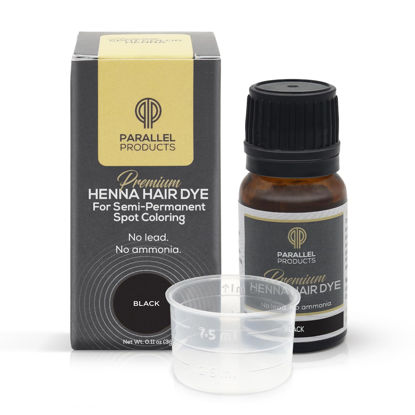 Picture of Parallel Products Spot Color Henna Kit - Henna Hair Dye - 3 grams - Tint for Professional Spot Coloring - With Mixing Dish - Covers Grey Hair - Root Touch Up (Black)