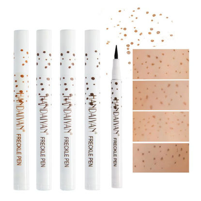 Picture of AKARY 4 Colors Freckle Pen Professional Lifelike Face Concealer Point Out Natural Waterproof Longlasting Soft Artificial Freckles Fine Makeup Freckle Pen Life Face Decoration (01+02+03+04)