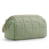 Picture of BAGSMART Makeup Bag Travel Cosmetic Bag, Puffy Padded Make Up Bags for Women Makeup Organizer Case, Wide-open Pouch Purse Travel Essentials Toiletries Accessories Brushes, Mossy Green