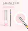 Picture of MelodySusie Cuticle Clean Nail Drill Bit 3/32'', Professional Safety Carbide Under Nail Cleaner Nail Bit for Cuticle Dead Skin Nail Prepare, Two Way Rotate, Manicure Nail Salon Supply, Pear Shape