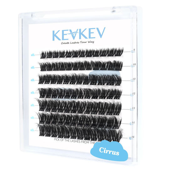 Picture of Lash Clusters 84 Pcs Cluster Lashes Individual Lashes DIY Lash Extension Lashes That Look Like Extensions Wispy Lashes Eyelash Clusters Thin Band & Soft (Cirrus 3D-Fluffy,C-8-16mix)
