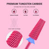 Picture of MelodySusie Professional 5 in 1 Nail Drill Bits, 3/32'' Carbide Tungsten Multi-function Bits, Suitable for Manicure Pedicure Cuticle Gel Polishing, Technicians Bits, Pink Blossom, Series Bit-M