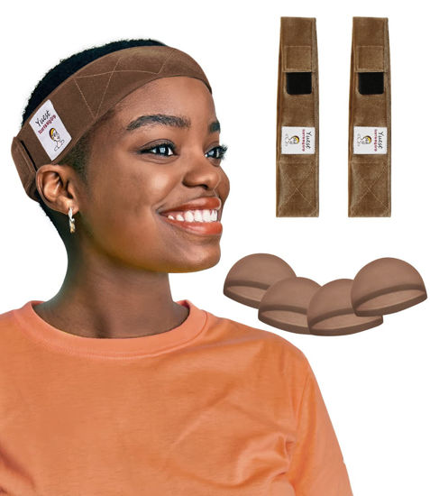 Picture of Yuest Wig Grip Headband No Slip Wig Gripper for Keeping Wigs in Place Edge Saver for Wig Adjustable Non Slip Wig Grip Band Velvet 2 Pack