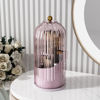Picture of GAXmi Makeup Brush Holder with Lid Cosmetic Tools Organizer 360 Rotating Waterproof Dustproof Beauty Brushes Storage for Vanity, Pink-Purple