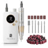 Picture of MelodySusie Portable Nail Drill 30000 RPM,SC320F Professional Rechargeable Electric Nail File,Cordless Nail E File for Acrylic Nails Gel Polishing Removing,Efile Nail Kit for Manicure Salon Home,White